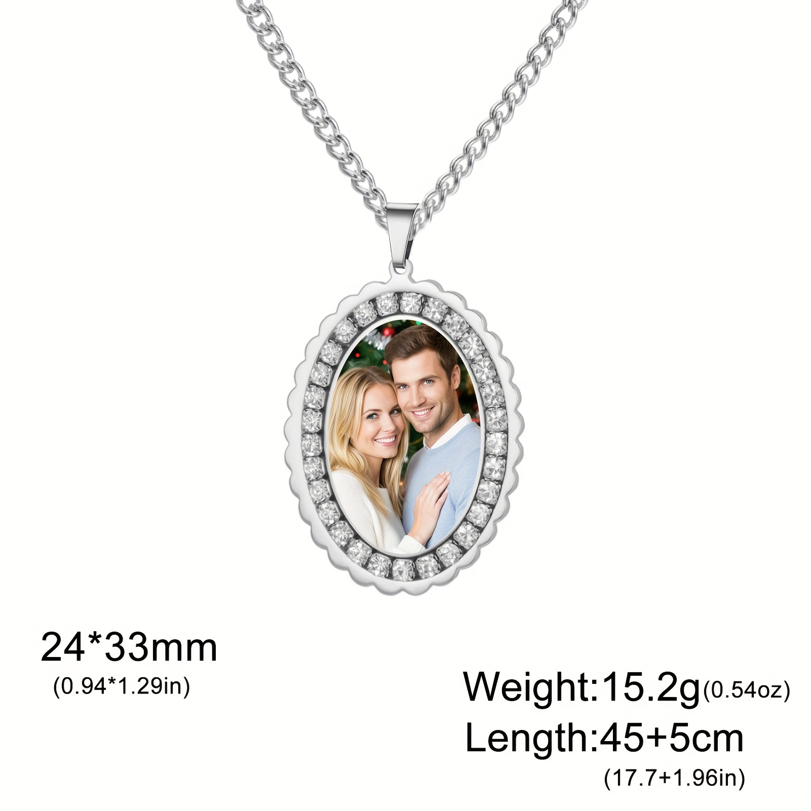 Personalized Photo Necklace, Custom Round Pendant Gift